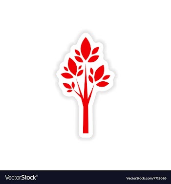 Icon sticker realistic design on paper tree vector image