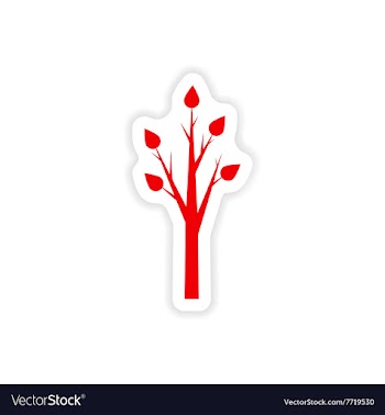 Icon sticker realistic design on paper tree vector image