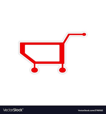 Icon sticker realistic design on paper trolley vector image