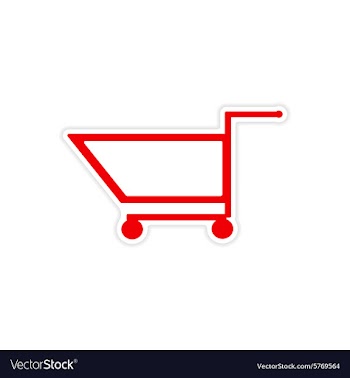 Icon sticker realistic design on paper trolley vector image