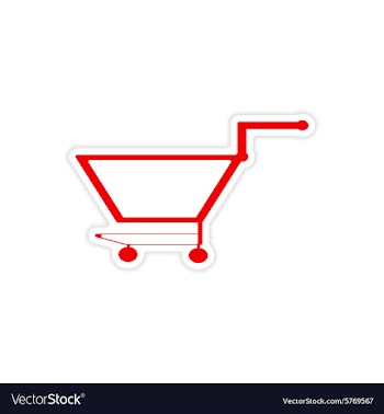 Icon sticker realistic design on paper trolley vector image