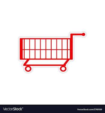 Icon sticker realistic design on paper trolley vector image