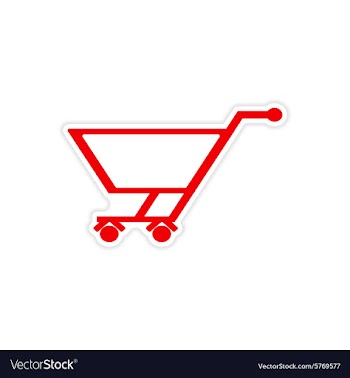 Icon sticker realistic design on paper trolley vector image