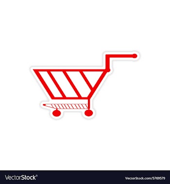 Icon sticker realistic design on paper trolley vector image