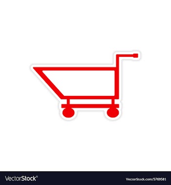 Icon sticker realistic design on paper trolley vector image
