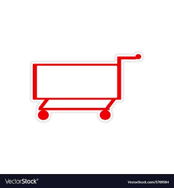 Icon sticker realistic design on paper trolley vector image