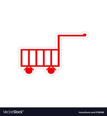 Icon sticker realistic design on paper trolley vector image