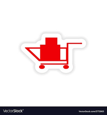 Icon sticker realistic design on paper trolley vector image