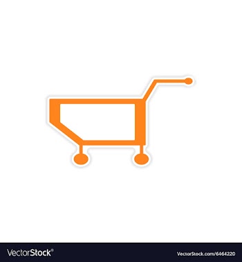 Icon sticker realistic design on paper trolley vector image