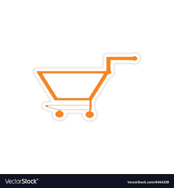 Icon sticker realistic design on paper trolley vector image