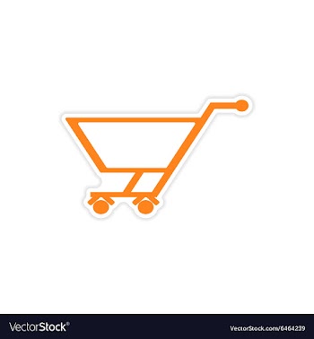 Icon sticker realistic design on paper trolley vector image