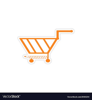 Icon sticker realistic design on paper trolley vector image