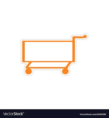 Icon sticker realistic design on paper trolley vector image