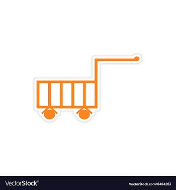 Icon sticker realistic design on paper trolley vector image