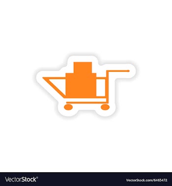 Icon sticker realistic design on paper trolley vector image