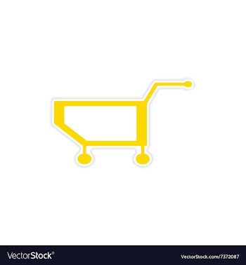 Icon sticker realistic design on paper trolley vector image
