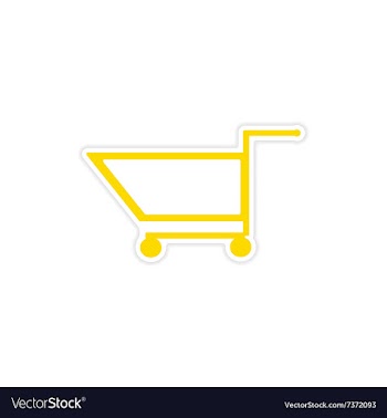 Icon sticker realistic design on paper trolley vector image
