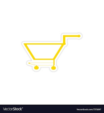 Icon sticker realistic design on paper trolley vector image