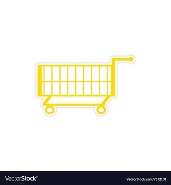 Icon sticker realistic design on paper trolley vector image