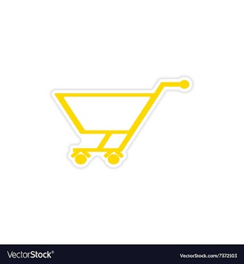 Icon sticker realistic design on paper trolley vector image