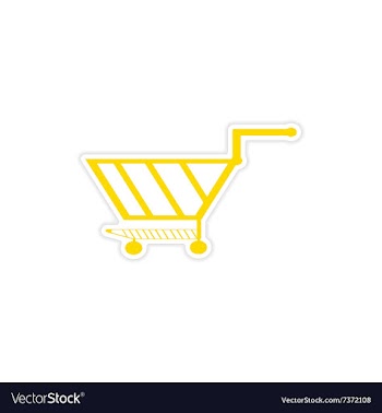 Icon sticker realistic design on paper trolley vector image