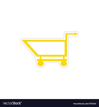 Icon sticker realistic design on paper trolley vector image