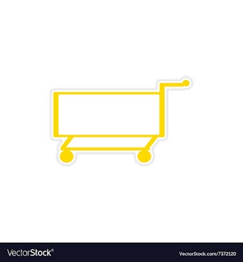Icon sticker realistic design on paper trolley vector image