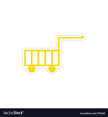 Icon sticker realistic design on paper trolley vector image