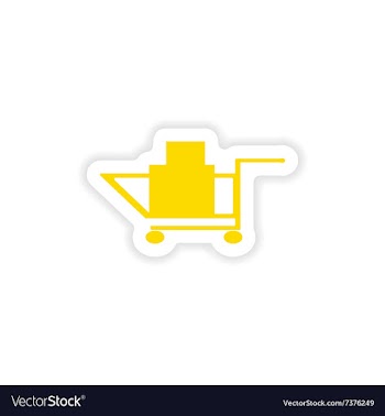 Icon sticker realistic design on paper trolley vector image