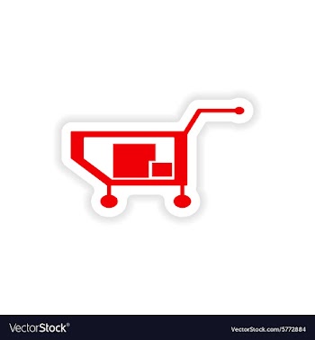 Icon sticker realistic design on paper truck boxes vector image