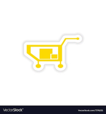 Icon sticker realistic design on paper truck boxes vector image