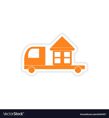 Icon sticker realistic design on paper truck home vector image