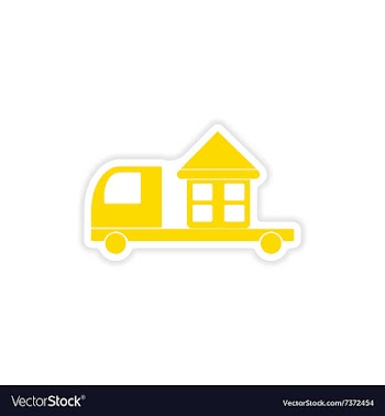 Icon sticker realistic design on paper truck home vector image