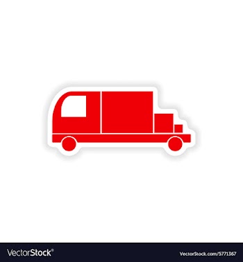 Icon sticker realistic design on paper truck vector image