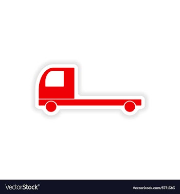 Icon sticker realistic design on paper truck vector image