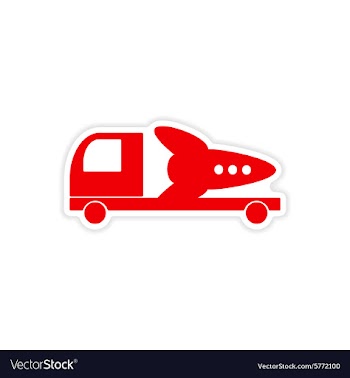 Icon sticker realistic design on paper Truck vector image