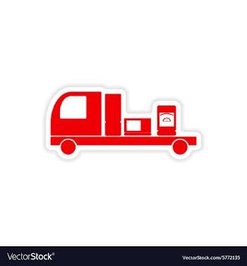 Icon sticker realistic design on paper Truck vector image