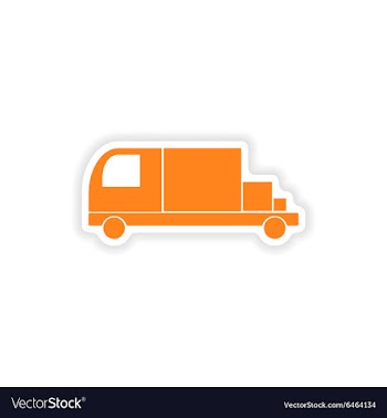 Icon sticker realistic design on paper truck vector image