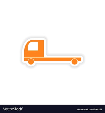 Icon sticker realistic design on paper truck vector image