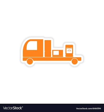 Icon sticker realistic design on paper Truck vector image