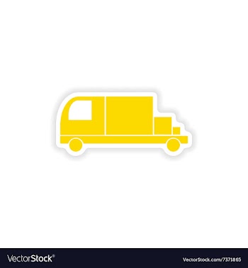 Icon sticker realistic design on paper truck vector image