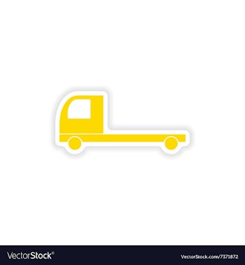 Icon sticker realistic design on paper truck vector image