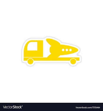 Icon sticker realistic design on paper Truck vector image