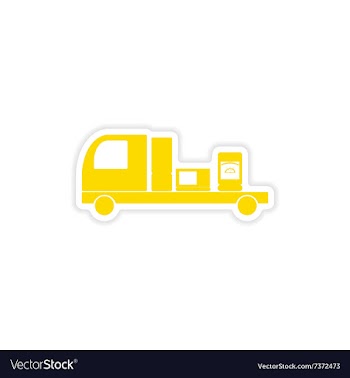 Icon sticker realistic design on paper Truck vector image
