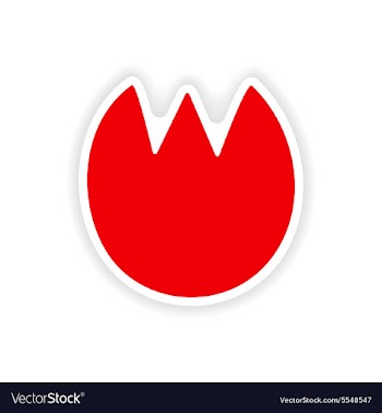 Icon sticker realistic design on paper tulip vector image