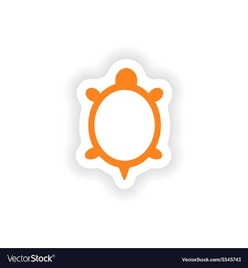 Icon sticker realistic design on paper turtle vector image
