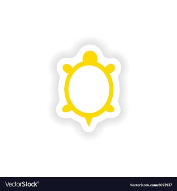 Icon sticker realistic design on paper turtle vector image