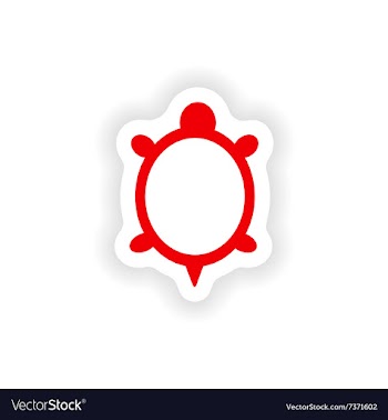 Icon sticker realistic design on paper turtle vector image