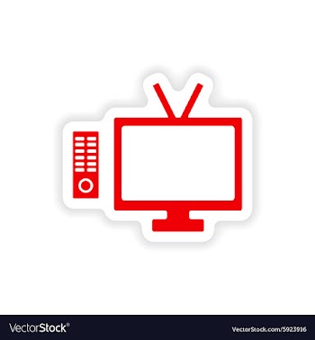Icon sticker realistic design on paper tv vector image