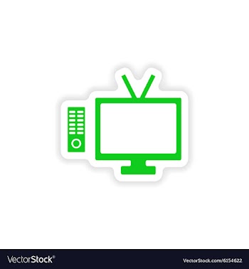 Icon sticker realistic design on paper tv vector image